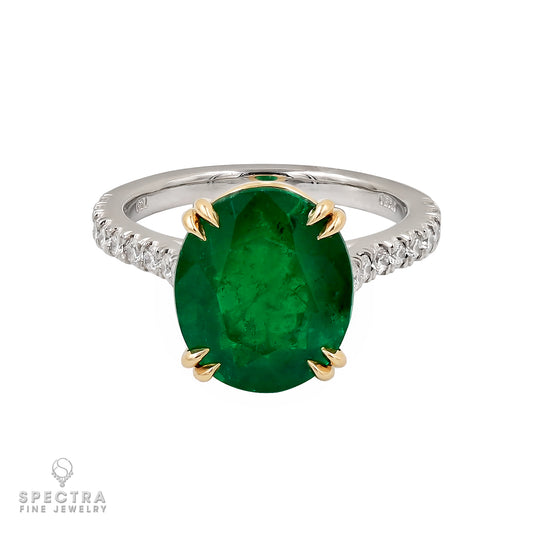 Spectra Fine Jewelry 4.68 ct. Colombian Emerald and Diamond Gold Ring