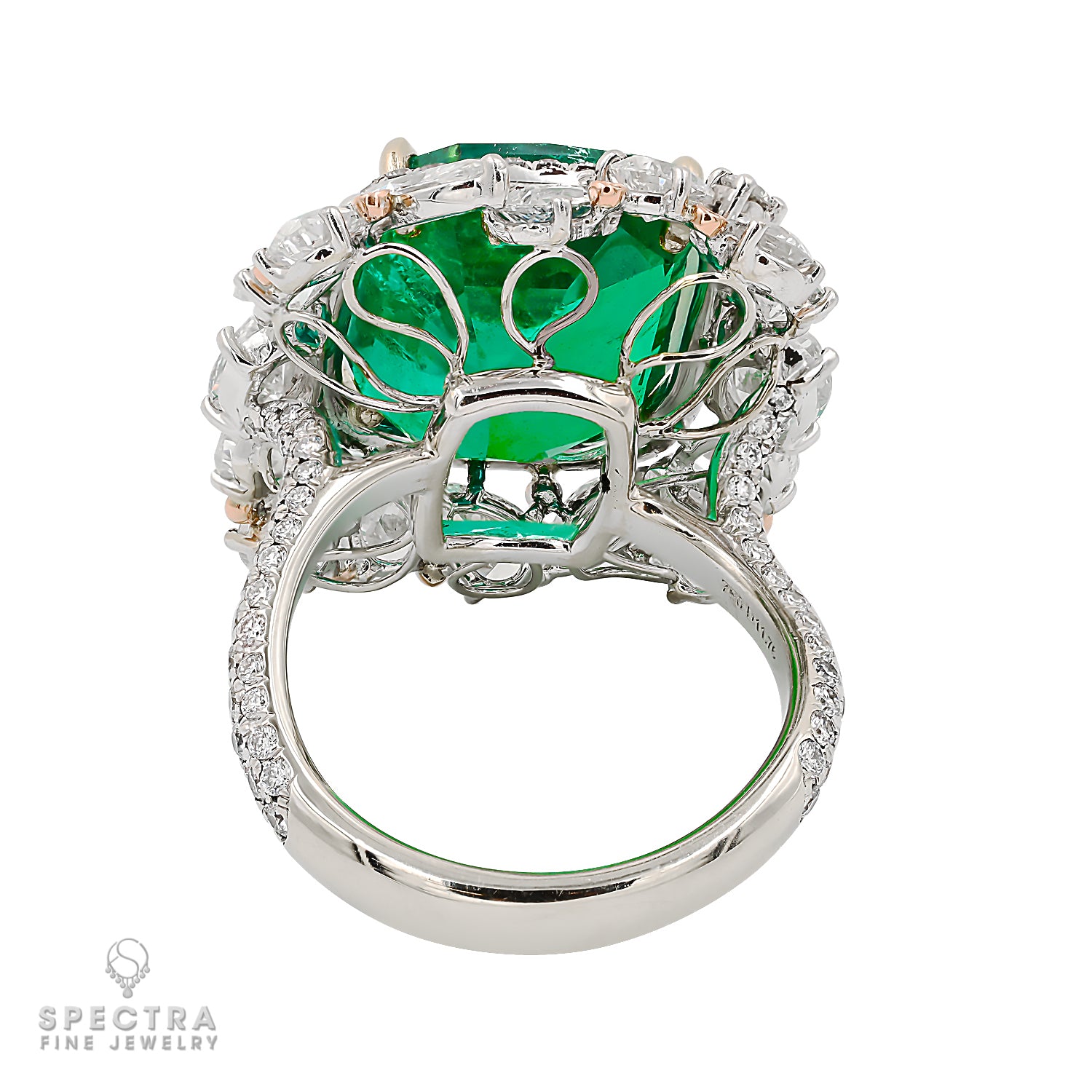 Spectra Fine Jewelry 11.30ct Colombian Emerald Diamond Ring