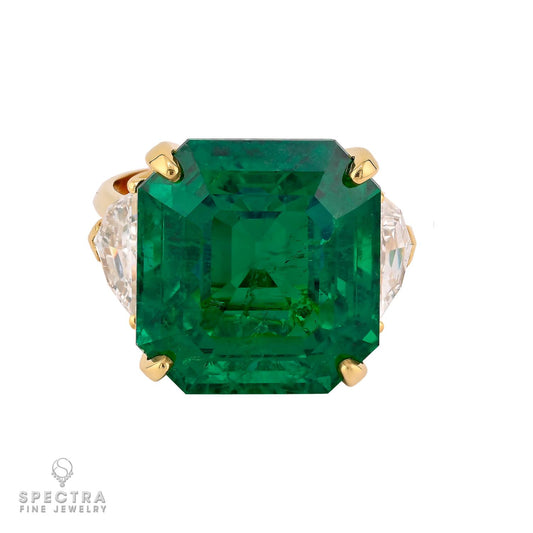 17.34 ct. Colombian Emerald & Diamond Ring