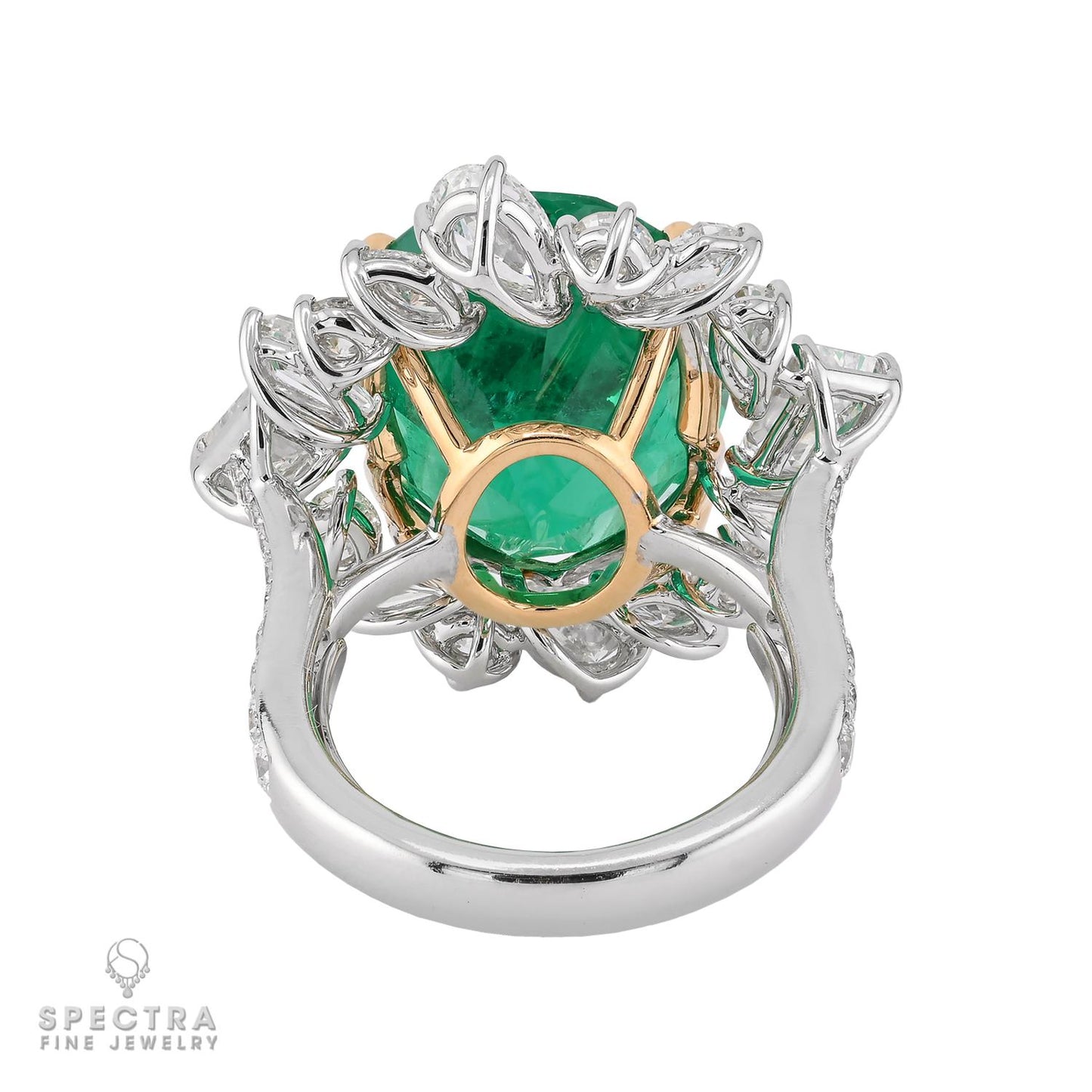 Spectra Fine Jewelry 11.32ct Colombian Emerald and Diamond Gold Ring