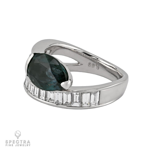 3.36 ct. Alexandrite Diamond Platinum Ring