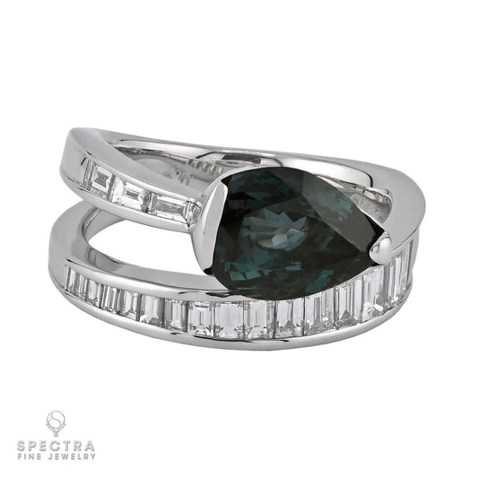 3.36 ct. Alexandrite Diamond Platinum Ring