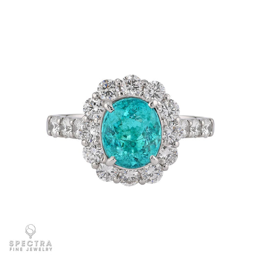 2.80ct Paraiba Tourmaline Diamond Ring