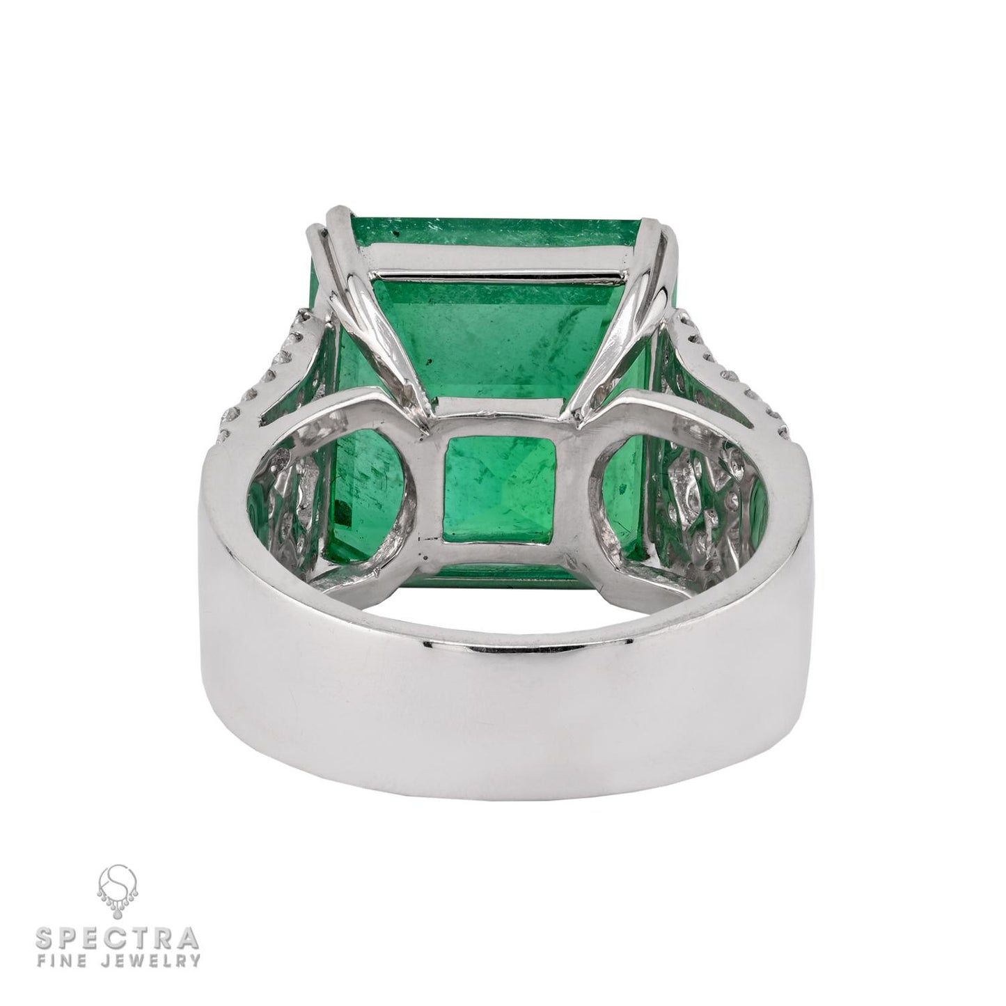 11.06 ct. Certified Colombian Emerald & Diamond Platinum Ring