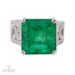 11.06 ct. Certified Colombian Emerald & Diamond Platinum Ring