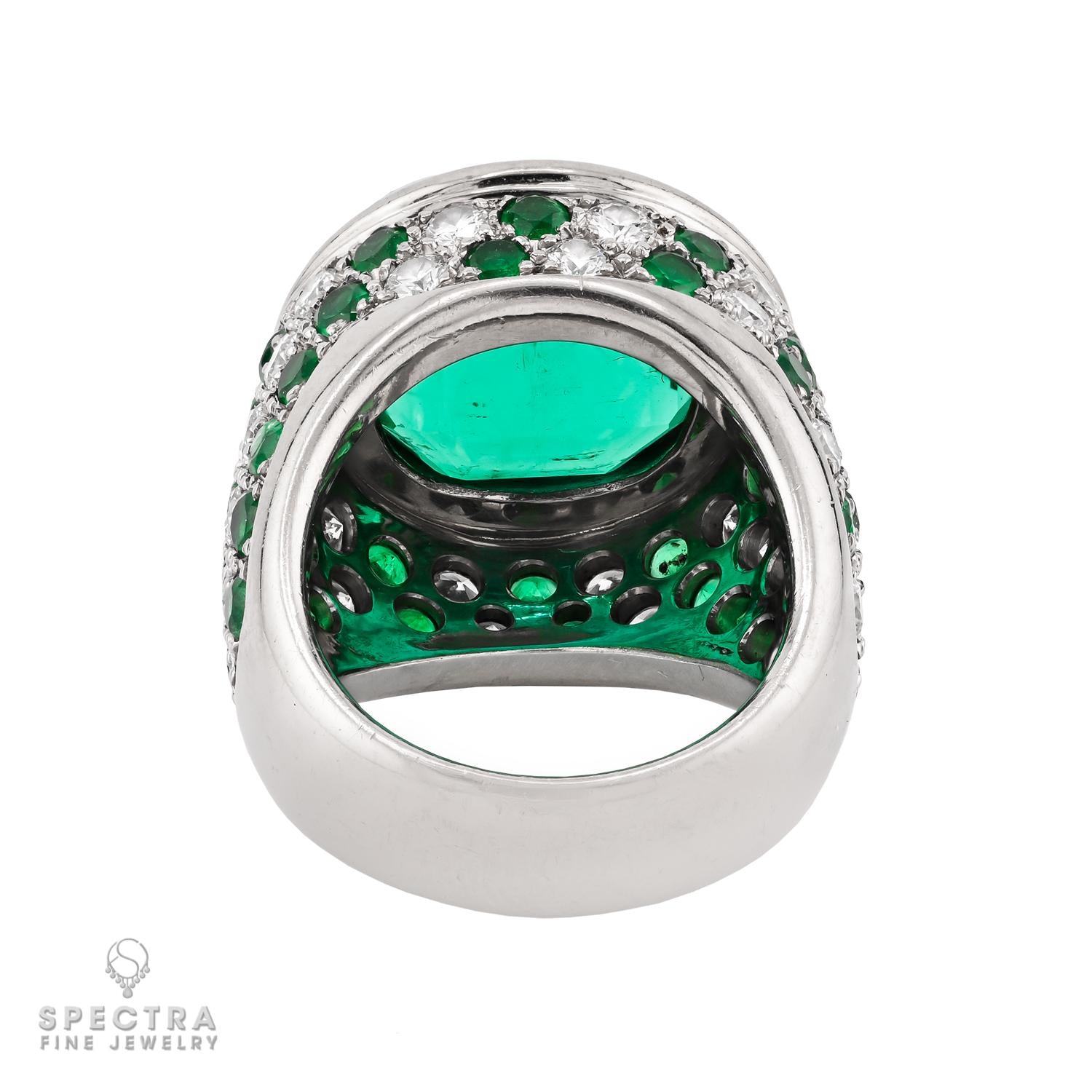 Gubelin Colombian Emerald and Diamond Ring, SSEF Certified