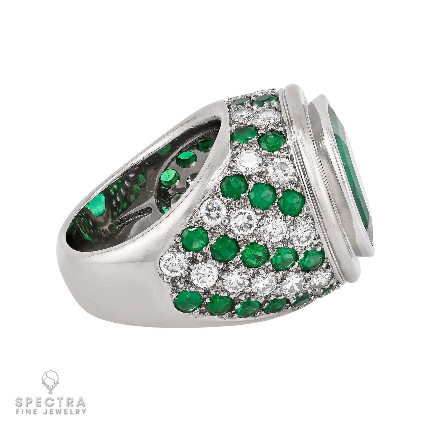 Gubelin Colombian Emerald and Diamond Ring, SSEF Certified