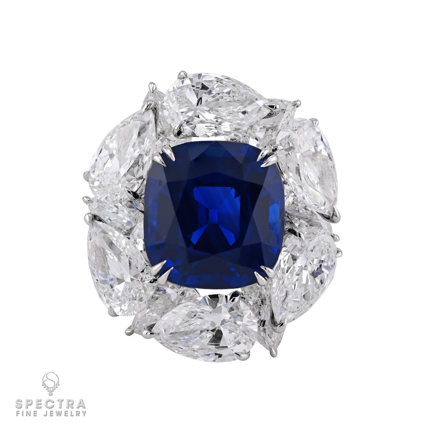 10.88ct Kashmir Sapphire & Diamond Ring, GIA Certified, 18k White Gold