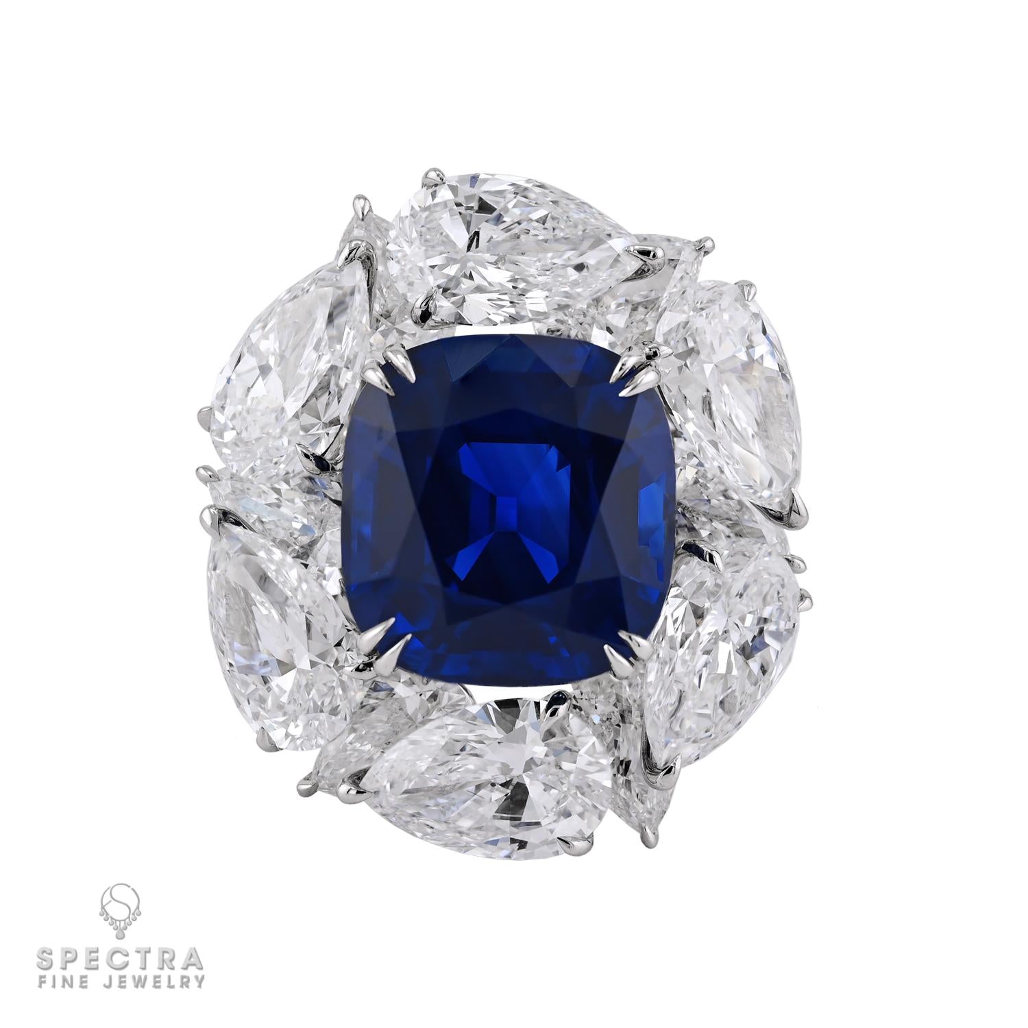 10.88ct Kashmir Sapphire & Diamond Ring, GIA Certified, 18k White Gold