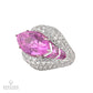 26.02ct No-Heat Marquise Pink Sapphire & Diamond Ring in 18k White Gold