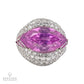 26.02ct No-Heat Marquise Pink Sapphire & Diamond Ring in 18k White Gold