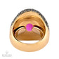 Ruby and Pave Black Diamond Ring in 18K Gold, 12.00 Carats