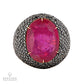 Ruby and Pave Black Diamond Ring in 18K Gold, 12.00 Carats