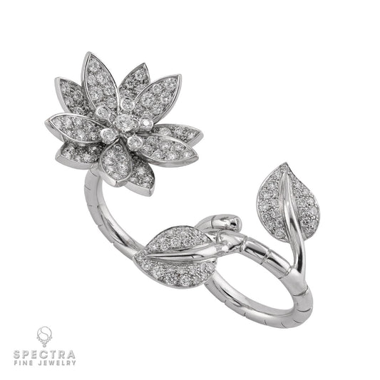 Van Cleef & Arpels Diamond Lotus Between the Finger Ring