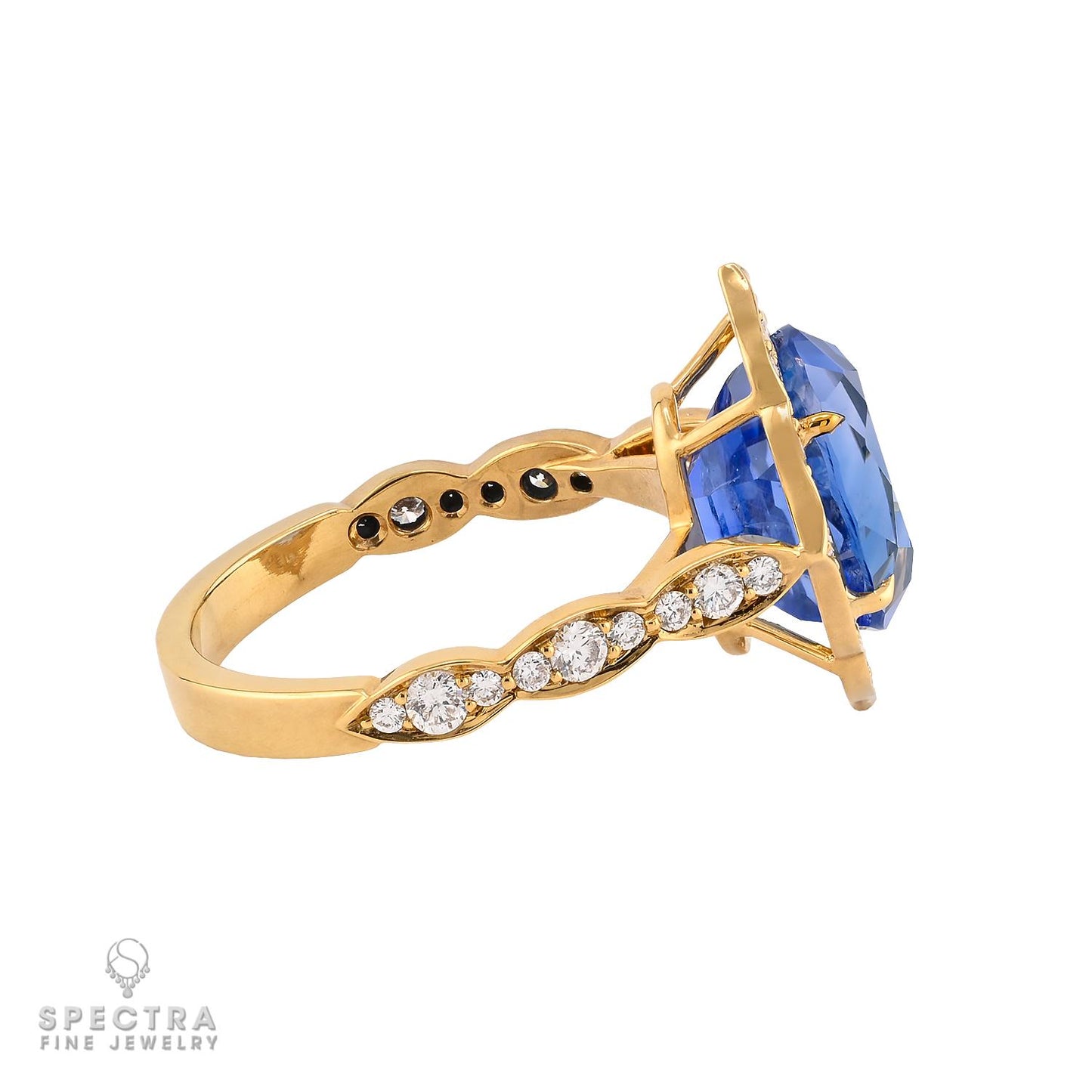 Spectra Fine Jewelry 6.0ct No-Heat Ceylon Sapphire and Diamond Ring