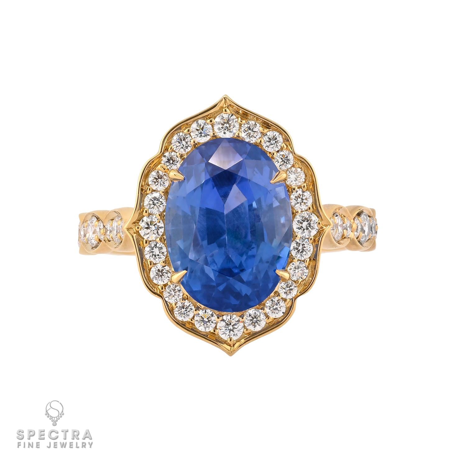 6.0ct No-Heat Ceylon Sapphire and Diamond Ring | Spectra Fine Jewelry