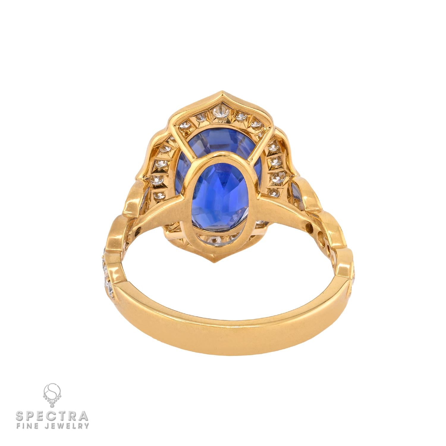 6.0ct No-Heat Ceylon Sapphire and Diamond Ring | Spectra Fine Jewelry