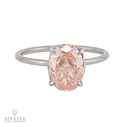 2.31 ct. Fancy Brownish Orangy Pink Diamond Ring