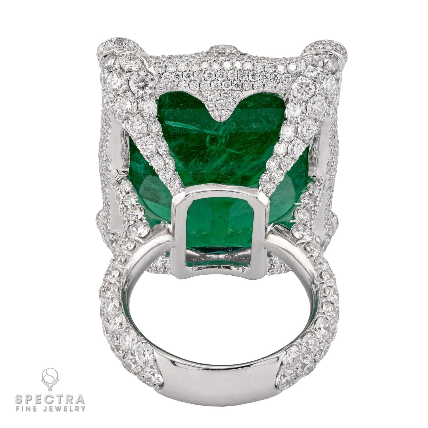 49.97 ct. Zambian Emerald & Diamond Ring by Spectra Fine Jewelry