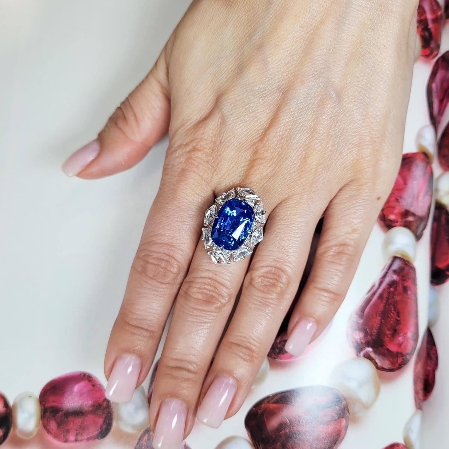 13.57ct No Heat Madagascar Sapphire Ring - Spectra Fine Jewelry