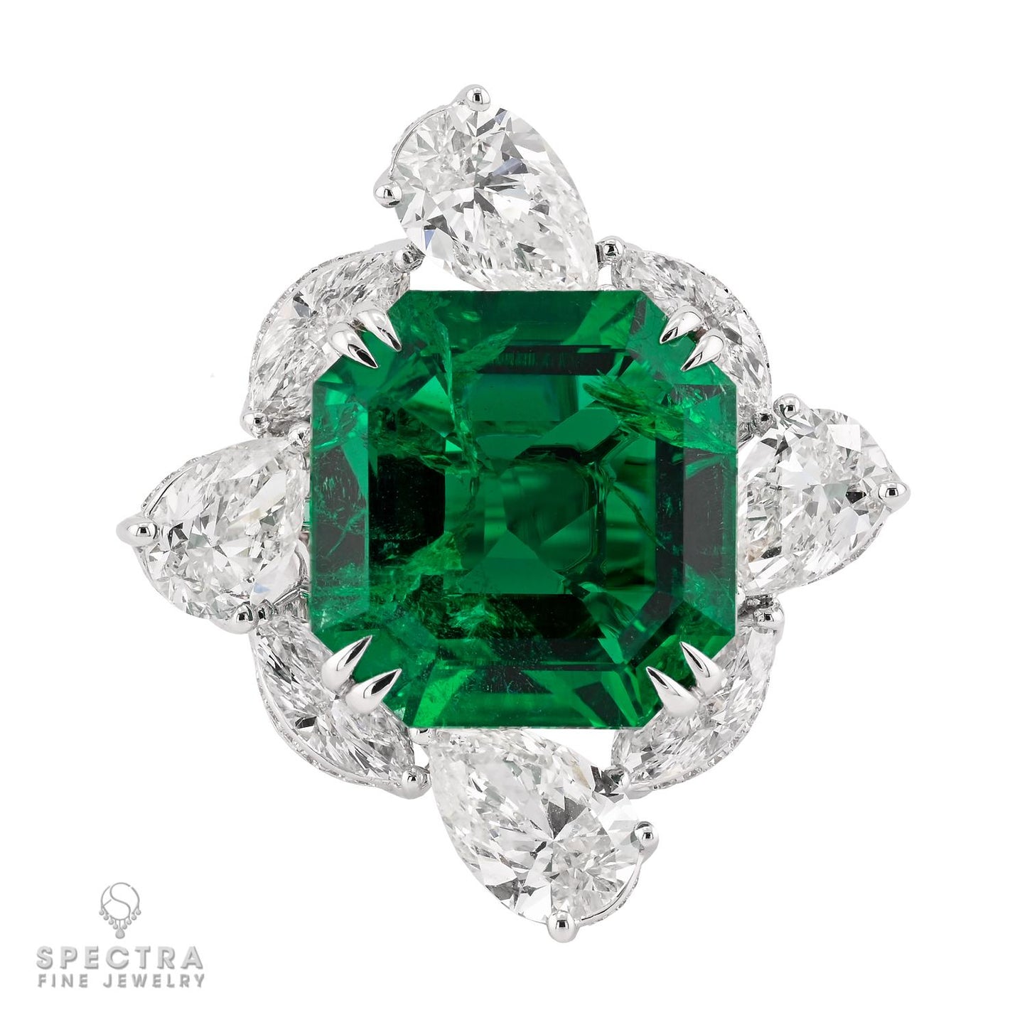 Spectra 8.93 ct. Colombian No Oil Emerald Ring