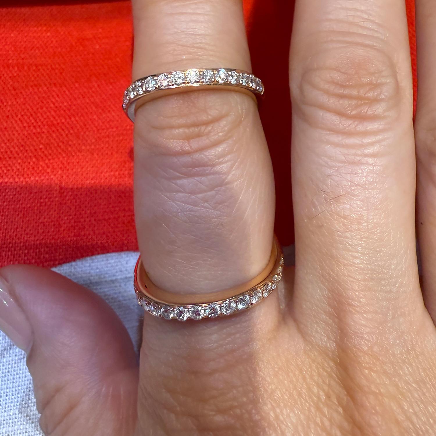 Diamond Loop Bypass Ring - 18K Rose Gold, 1.62 ct.