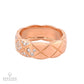 Diamond Wedding Band in 18K Rose Gold, Size 6.5