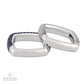 Diamond & Sapphire Square Ring Set, 18K White Gold