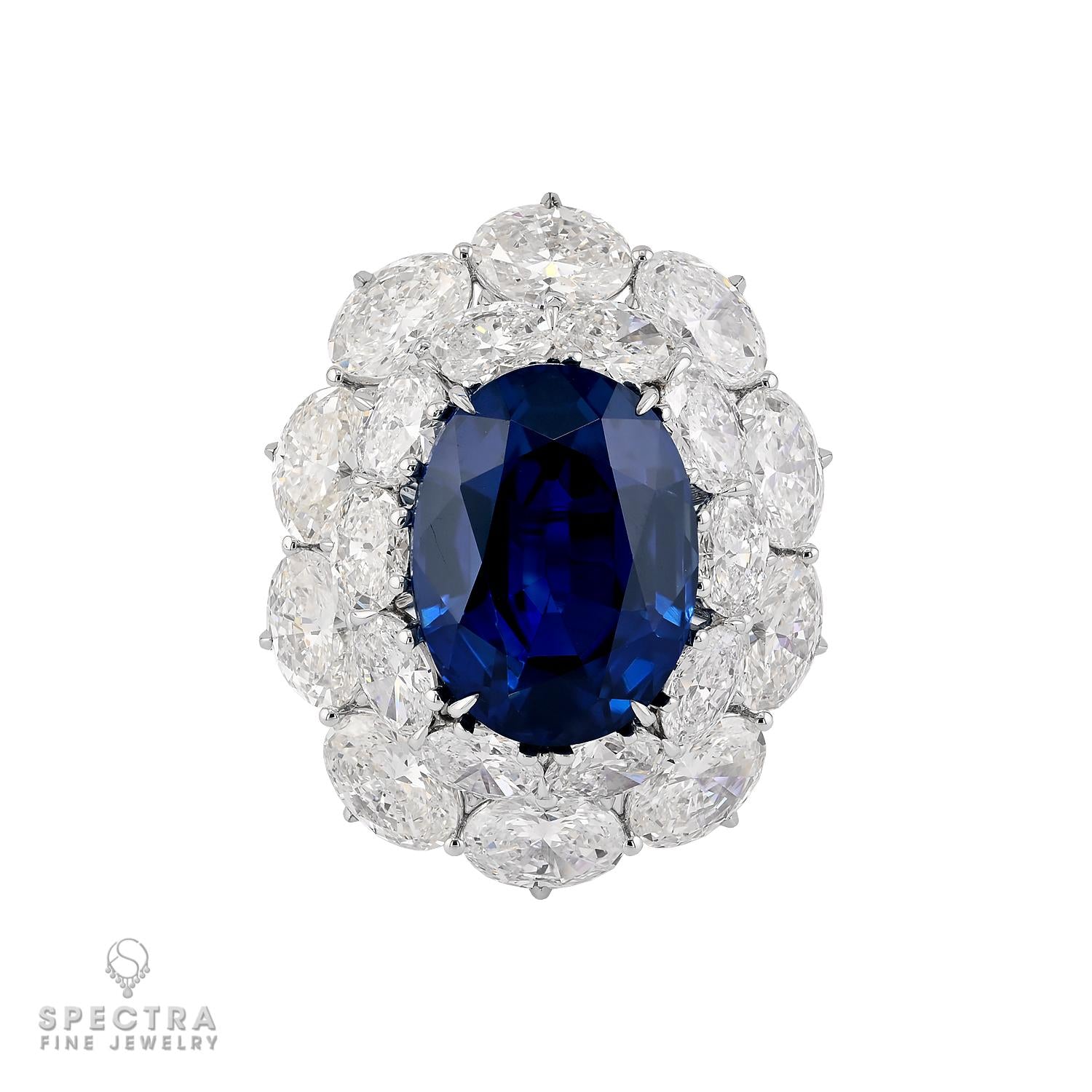 12.37 ct. No-Heat Madagascar Sapphire & Diamond Ring | Spectra Fine Jewelry