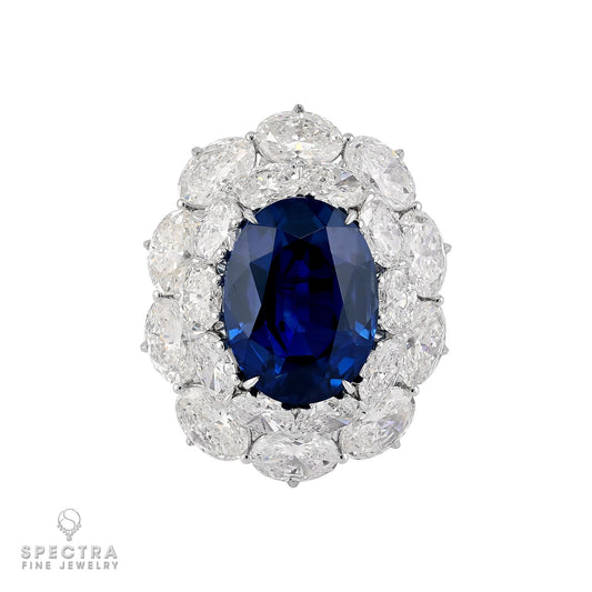 12.37 ct. No-Heat Madagascar Sapphire & Diamond Ring | Spectra Fine Jewelry