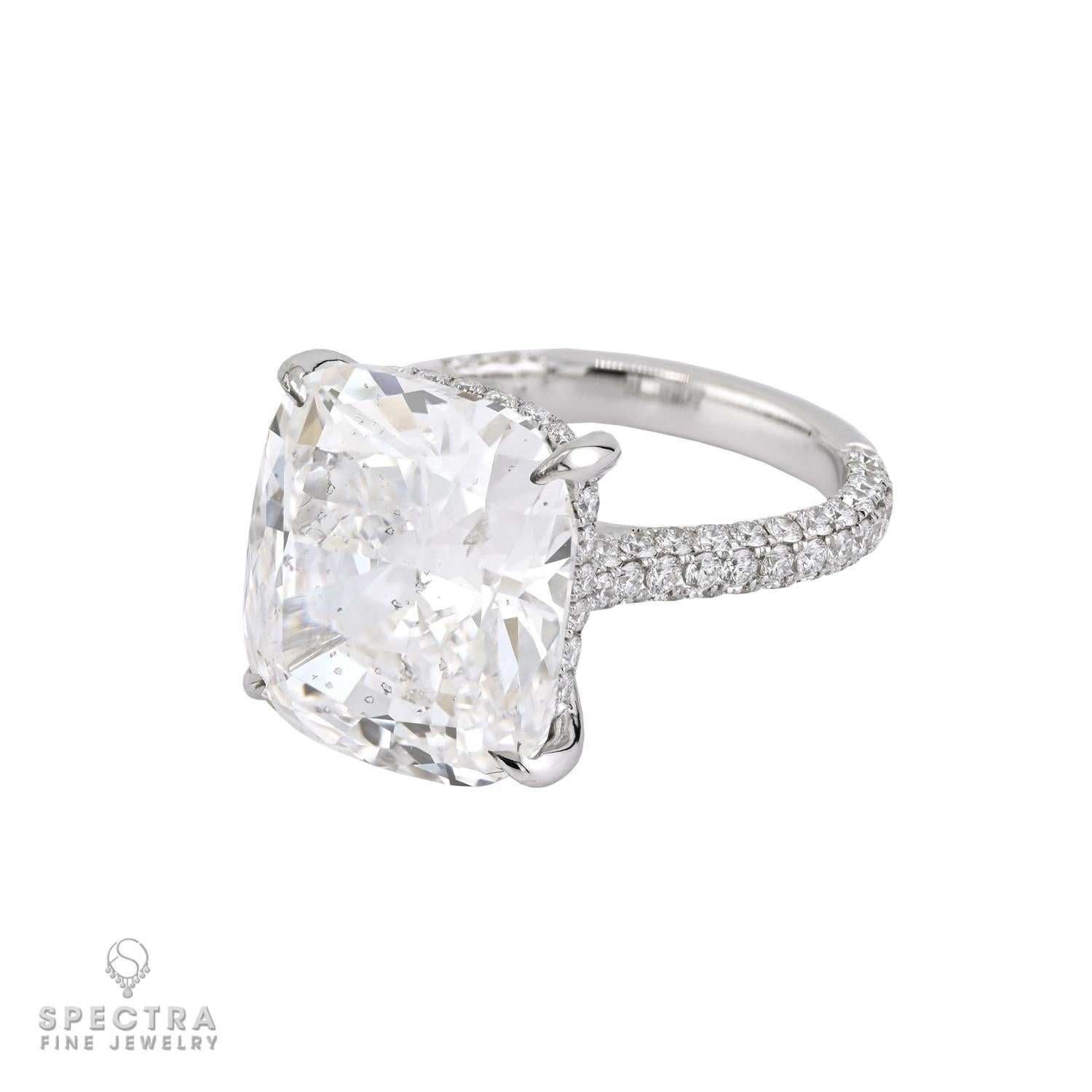 11.75 ct. Cushion Diamond Ring in 18K White Gold