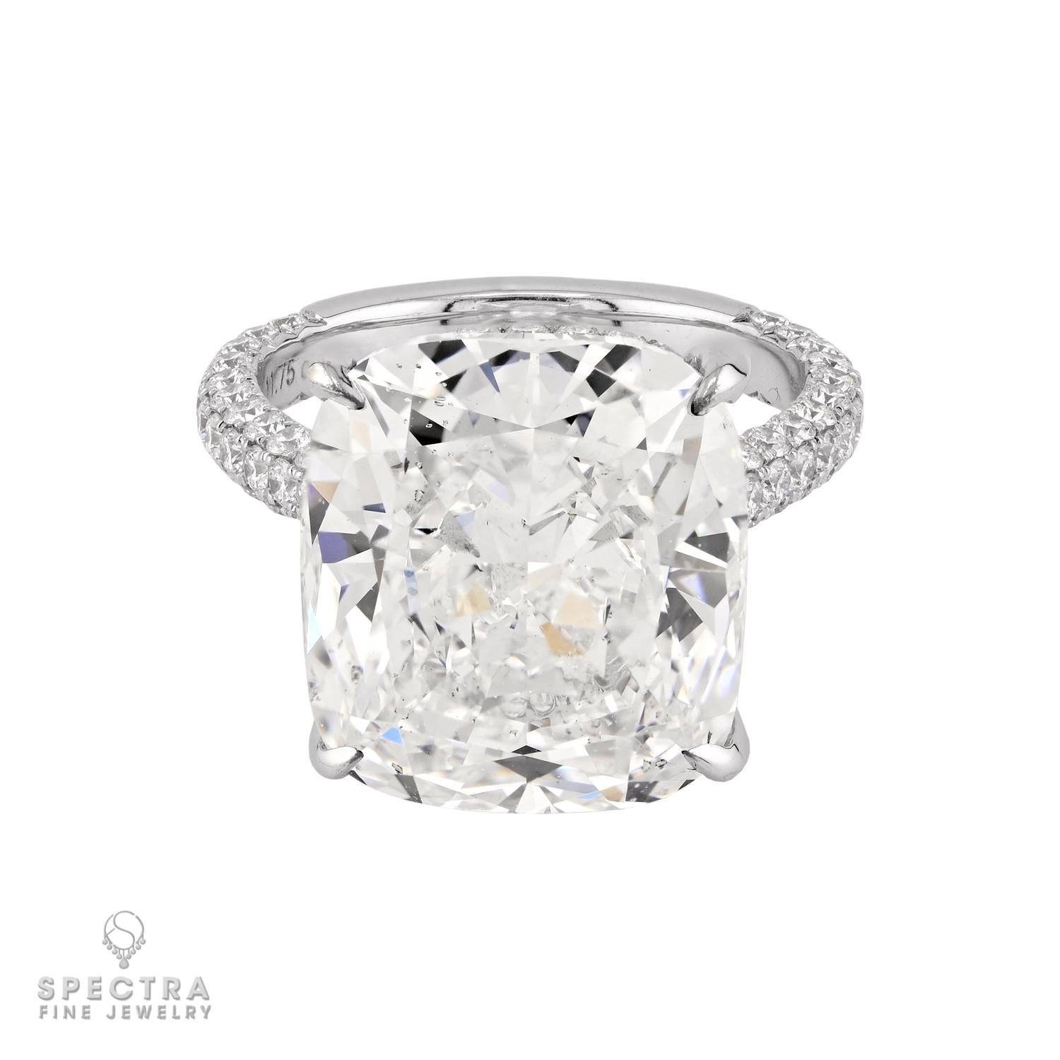 11.75 ct. Cushion Diamond Ring in 18K White Gold