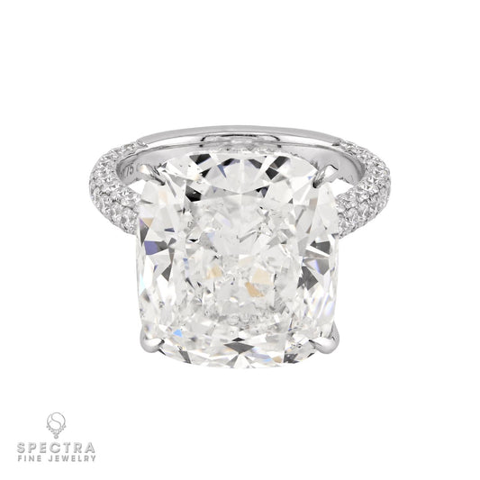 11.75 ct. Cushion Diamond Ring in 18K White Gold