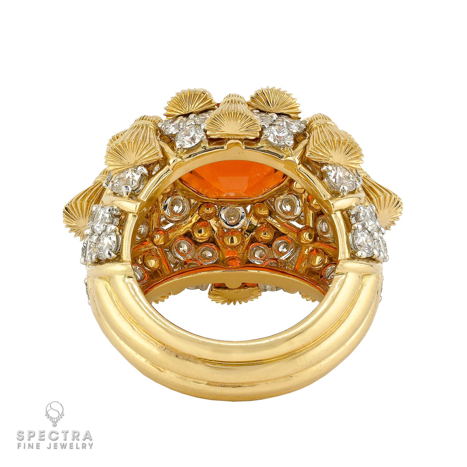 Tiffany & Co. Schlumberger Spessartite "Tapestry" Ring 9.65ct, Signed