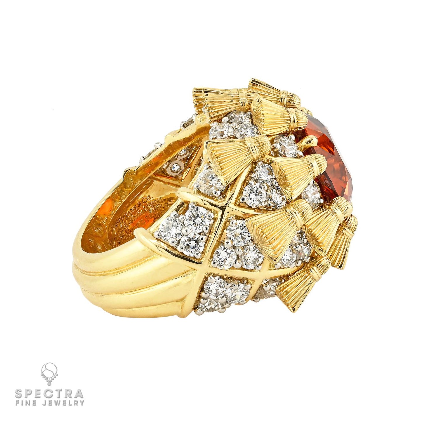Tiffany & Co. Schlumberger Spessartite "Tapestry" Ring 9.65ct, Signed