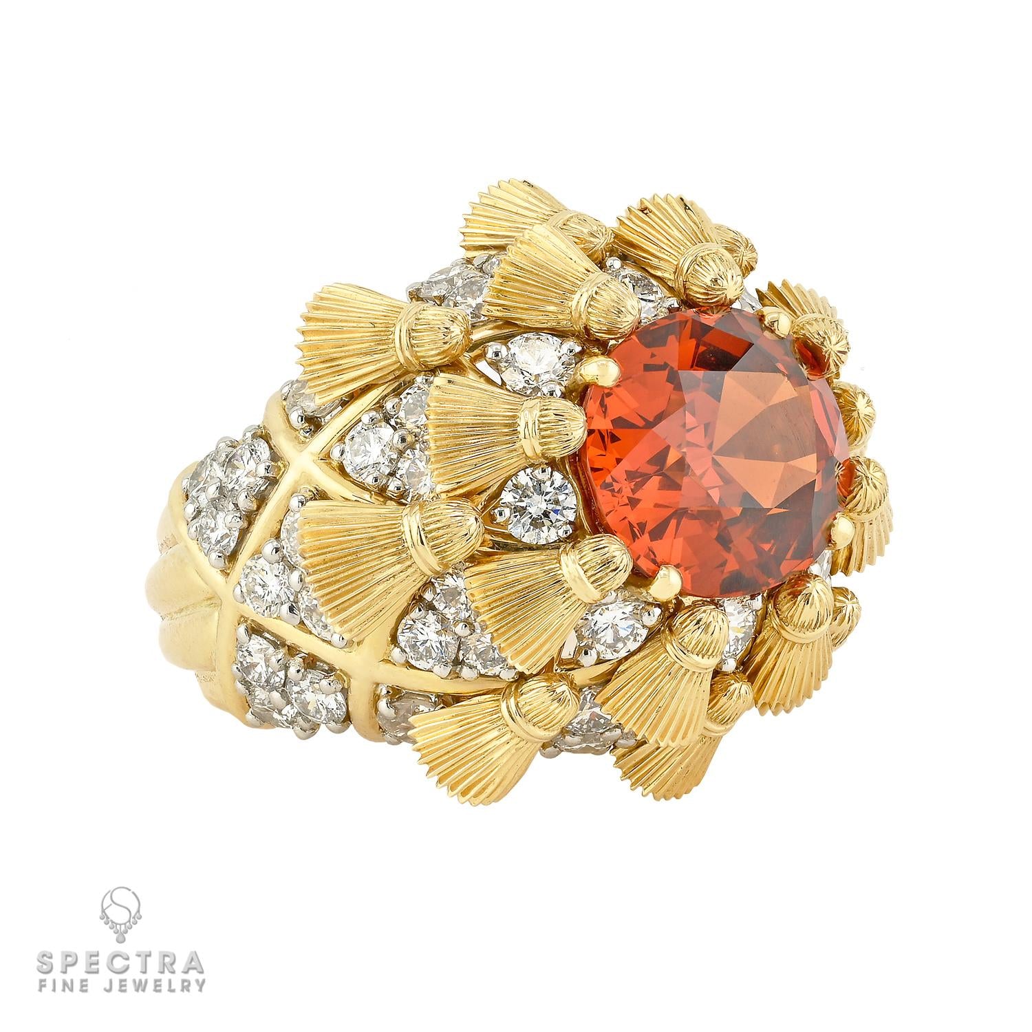 Tiffany & Co. Schlumberger Spessartite "Tapestry" Ring 9.65ct, Signed