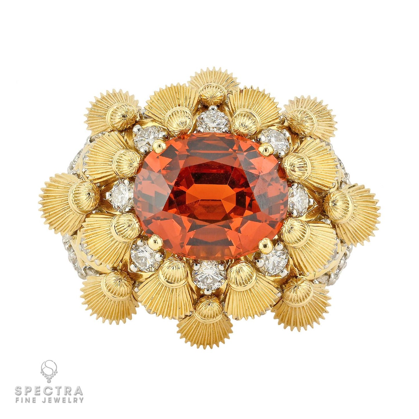 Tiffany & Co. Schlumberger Spessartite "Tapestry" Ring 9.65ct, Signed