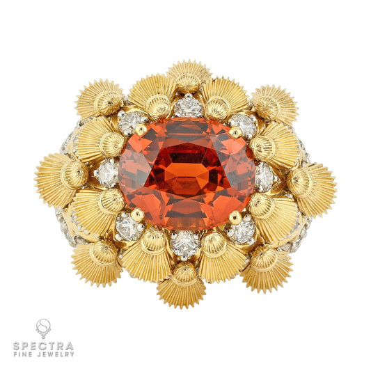 Tiffany & Co. Schlumberger Spessartite "Tapestry" Ring 9.65ct, Signed