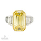 5.93 ct. Fancy Yellow Emerald-Cut Diamond Ring in Platinum