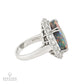 12.35ct Black Opal & 3.08ct Diamond Halo Ring in Platinum