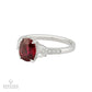 Burma No Heat 1.80ct Pigeon Blood Ruby Diamond Ring | 18k White Gold