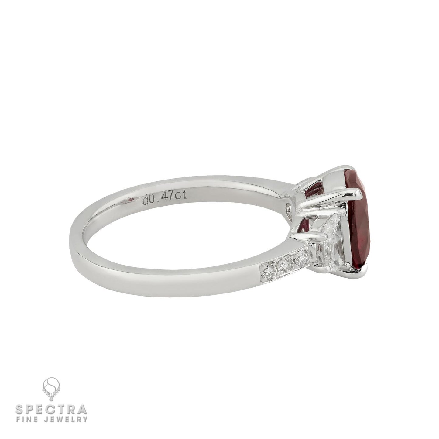 Burma No Heat 1.80ct Pigeon Blood Ruby Diamond Ring | 18k White Gold