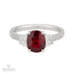 Burma No Heat 1.80ct Pigeon Blood Ruby Diamond Ring | 18k White Gold