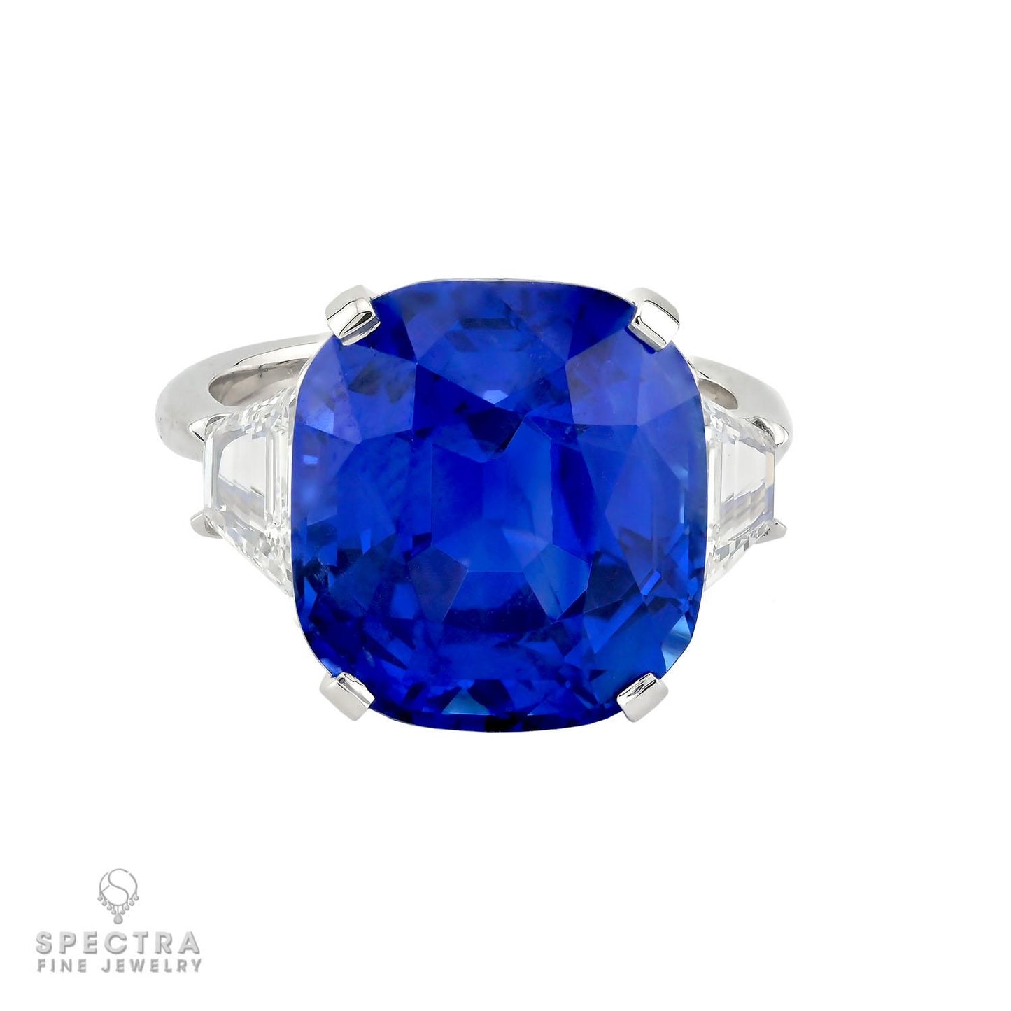 14.80 ct. Royal Blue Ceylon Sapphire Ring, 18k White Gold