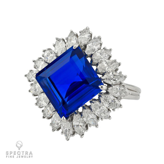Harry Winston 10.43ct Ceylon Sapphire Diamond Ring | Platinum
