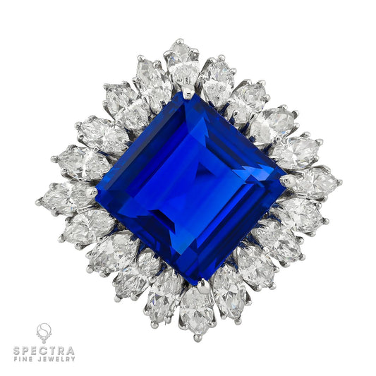 Harry Winston 10.43ct Ceylon Sapphire Diamond Ring | Platinum