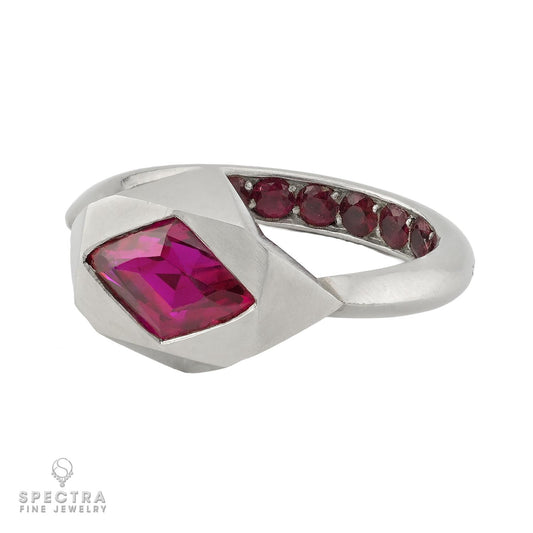Sabba Paris 2.05 ct Burmese Ruby Ring in Platinum | Signed