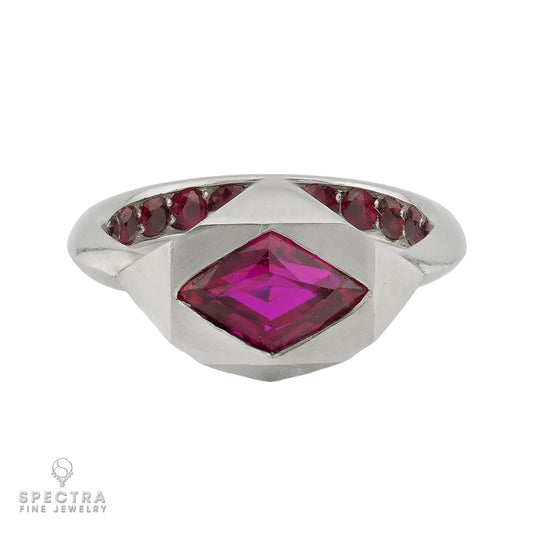 Sabba Paris 2.05 ct Burmese Ruby Ring in Platinum | Signed