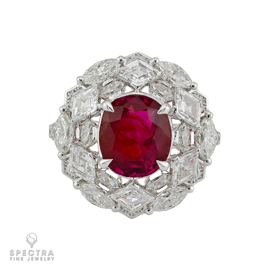 5.06 ct. No-Heat Burma Ruby & Diamond Ring | Spectra
