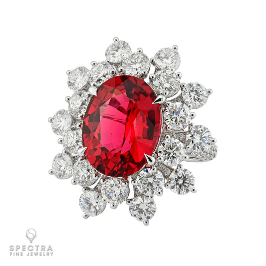 10.48ct Tanzania Red Spinel & 7.30ct Diamond Ring | Spectra Fine Jewelry